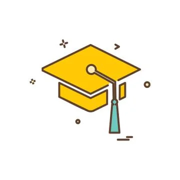 Convocation cap icon design vector Illustrazione stock
