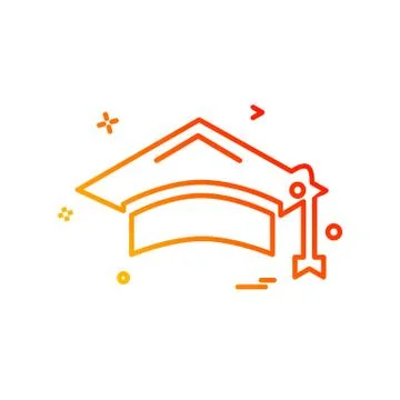Convocation cap icon design vector Stock Illustration