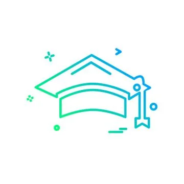 Convocation cap icon design vector Stock Illustration