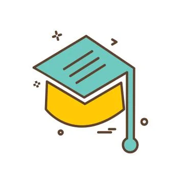 Convocation cap icon design vector Stock Illustration