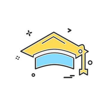Convocation cap icon design vector Stock Illustration