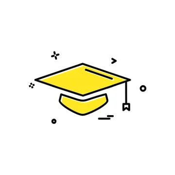 Convocation cap icon design vector Stock Illustration