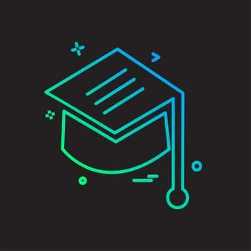 Convocation cap icon design vector Stock Illustration