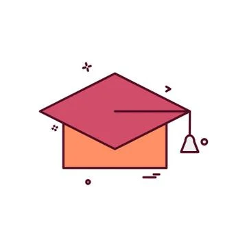 Convocation cap icon design vector Illustrazione stock