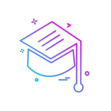 Convocation cap icon design vector Stock Illustration