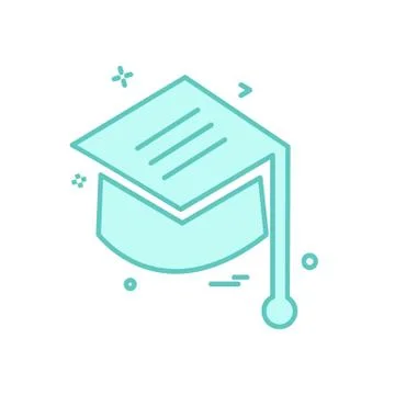 Convocation cap icon design vector Stock Illustration
