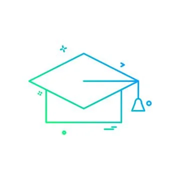 Convocation cap icon design vector Stock Illustration