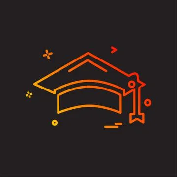 Convocation cap icon design vector Stock Illustration