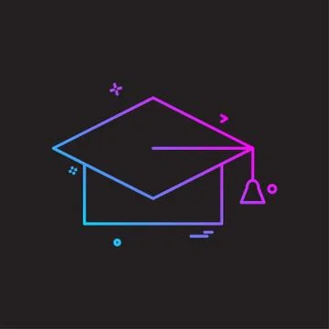 Convocation cap icon design vector Stock Illustration