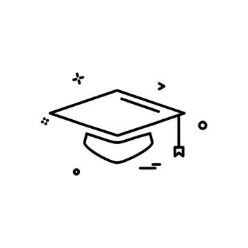 Convocation cap icon design vector Stock Illustration