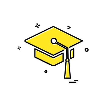 Convocation cap icon design vector Illustrazione stock