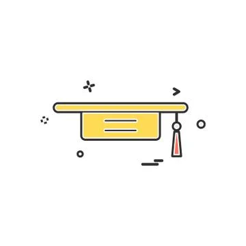 Convocation cap icon design vector Stock Illustration