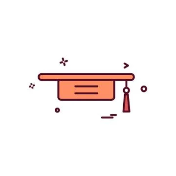 Convocation cap icon design vector Stock Illustration