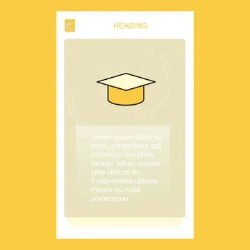 Convocation cap mobile vertical banner design design. Vector Stock Illustration