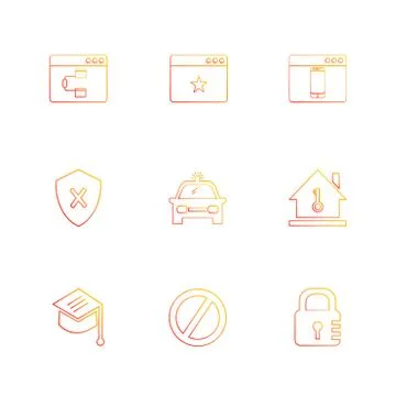 Convocation , car , lock , sheild , windows , ui , layout , web , user interf 스톡 일러스트