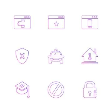 Convocation , car , lock , sheild , windows , ui , layout , web , user interf 스톡 일러스트