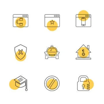 Convocation , car , lock , sheild , windows , ui , layout , web , user interf 스톡 일러스트