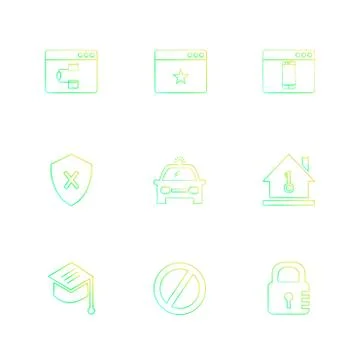 Convocation , car , lock , sheild , windows , ui , layout , web , user interf 스톡 일러스트