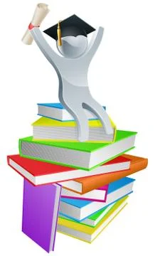 Convocation man on books Illustrazione stock