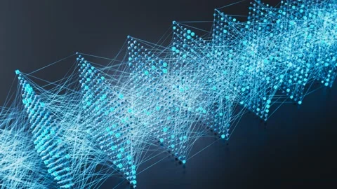 The convolutional neural network. Endless calculations. GPU. Machine learning. Stock Footage 201168107