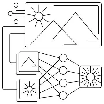 Convolutional Neural Networks icon Stock Illustration