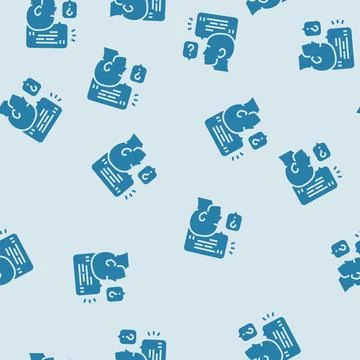 Convversation customer testimonial glyph seamless pattern Stock Illustration