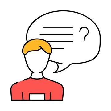 Convversation customer testimonial icon color illustration 스톡 일러스트