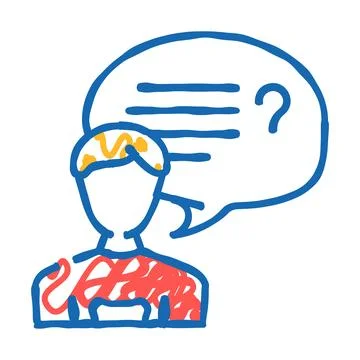 Convversation customer testimonial icon doodle illustration Stock Illustration