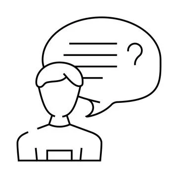 Convversation customer testimonial line icon vector illustration Stock Illustration