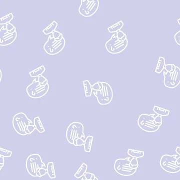 Convversation customer testimonial line vector seamless pattern Stock Illustration