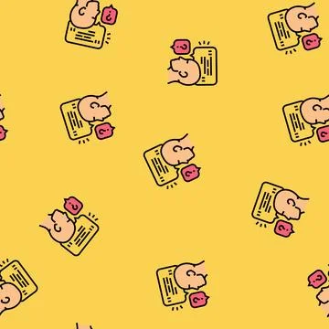 Convversation customer testimonial vector seamless pattern Stock Illustration