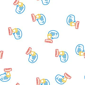 Convversation customer testimonial vector seamless pattern Stock Illustration