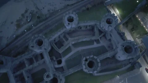 Conwy Castle from above Stock Footage 289835350