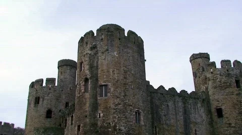 Conwy Castle Stock Footage 733505