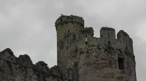 Conwy Castle Turrets Video stock 68202789