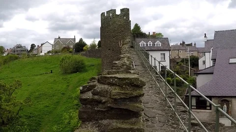 Conwy wall view Stock Footage 77887085