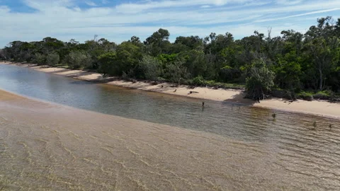 Coochiemudlo Beach Hover 1 Stock Footage 291804256