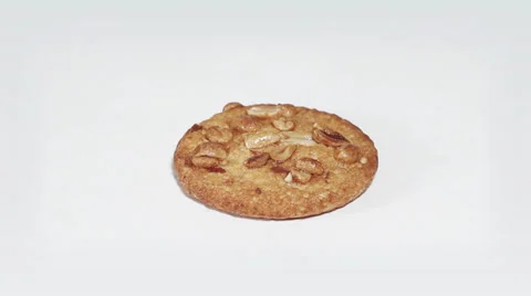 Coockie on white turning close up Stock Footage 33731855