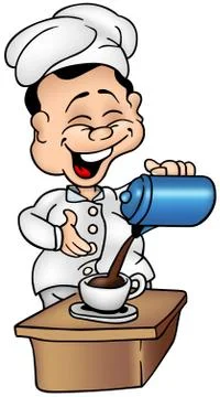 Cook and Coffee Stock Illustration