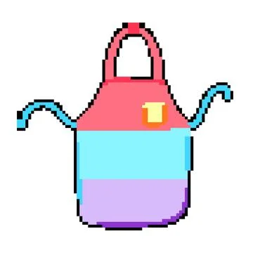 Cook apron kitchen pixel art vector illustration Stock Illustration