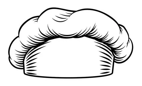 Cook Baker Chef Hat Cap Woodcut Illustration イラスト素材