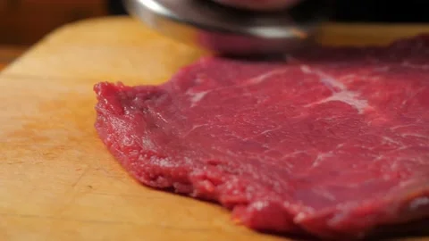 The cook beats meat Video stock 158852170