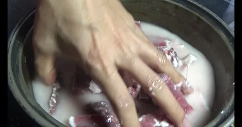 Cook beef stew Stock Footage 313621374