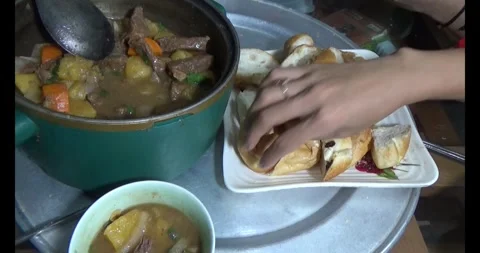 Cook beef stew Stock Footage 313623593
