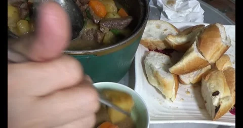Cook beef stew Stock Footage 313624651