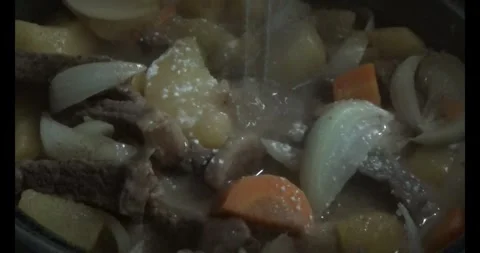 Cook beef stew Stock Footage 313629174