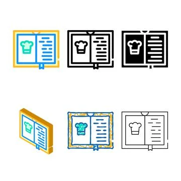 Cook book color icon vector variants color Stock Illustration