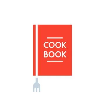 Cook book with fork like bookmark Stock Illustration