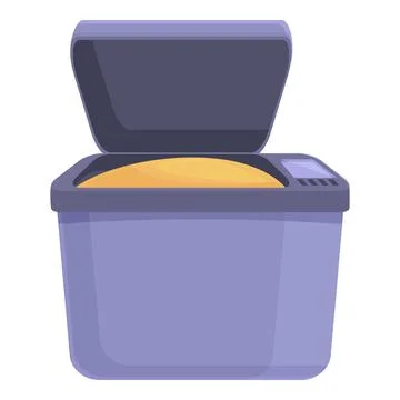 Cook bread machine icon cartoon . Kitchen food Stock Illustration