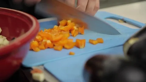 Cook carrot dices. Stock Footage 83068223